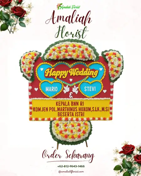 Papan Bunga Pernikahan Anak Ratu Aji